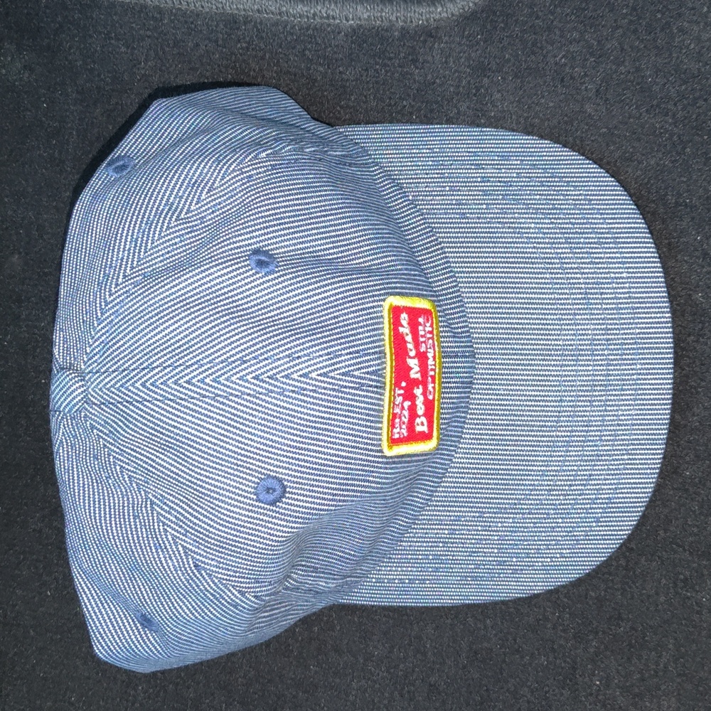 Best Made Co. Small Stripe Indigo Leather Strap Cap Hat
